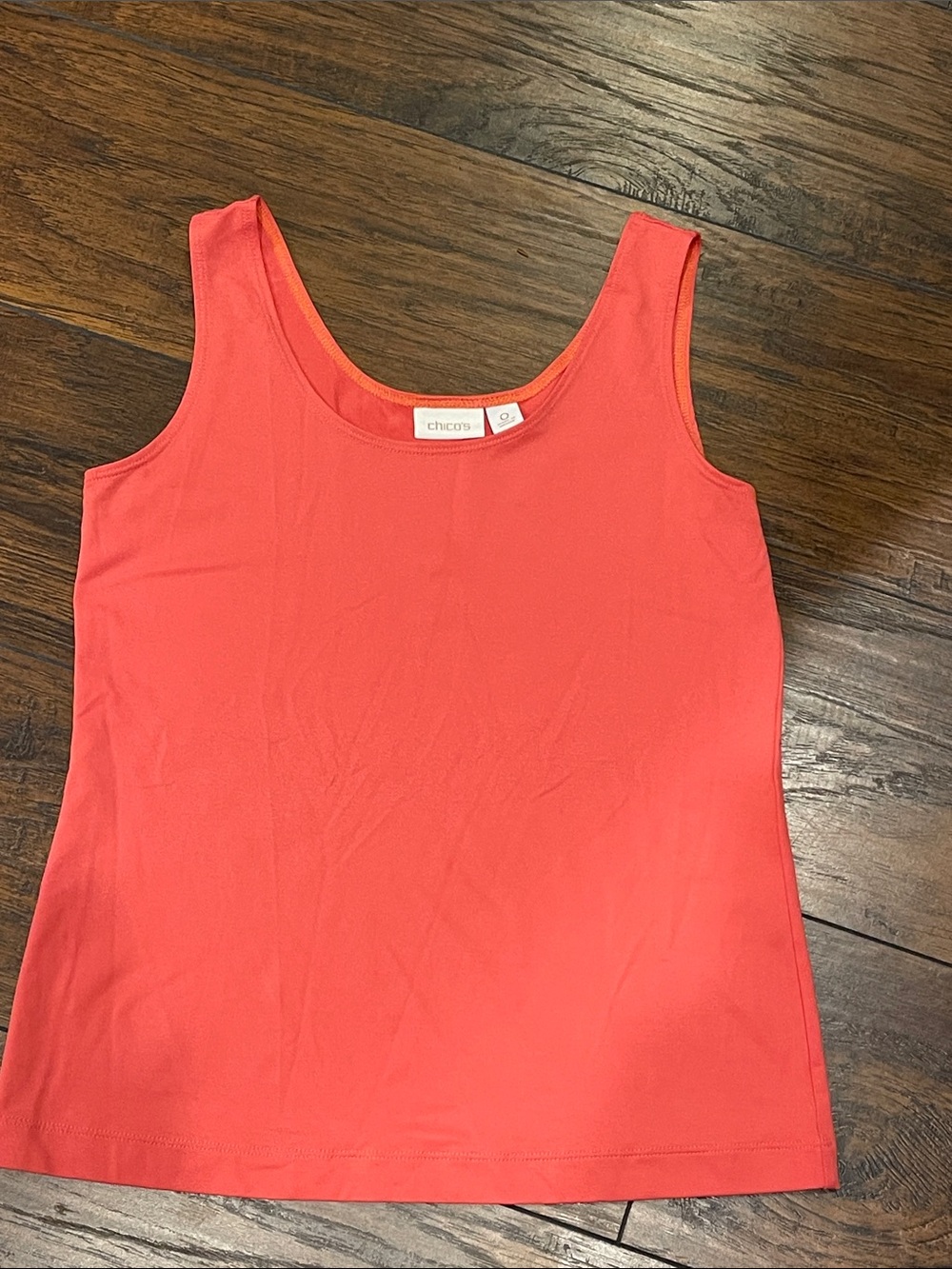 Chico's Bright Coral Scoop Neck Tank nwot